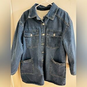 NWOT Sherpa - Lined Denim Jacket- XL